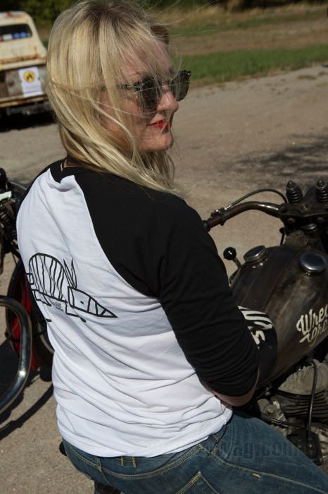 Maillot base-ball »Roadkill« de Roadkill; coton, noir / blanc; taille: M; manches 3/4; poids brut: 135 g