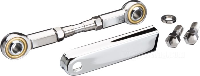 Varilla de cambios; apropiado para Dyna 2006-2017; acero, cromado; largo: 110 mm; rosca: 5/16”-24; con articulacion de bola y tuercas; reemplaza OEM HD 33728-06; peso bruto: 179 g
