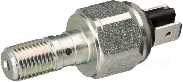 Vite cava »OEM«; atto per Dyna 2008-2017; con interruttore fanalino stop integrato; spine 6,3 mm piane; acciaio, zincato; filettatura: 3/8”-24; rimpiazza OEM HD 72026-08A; peso lordo: 34 g