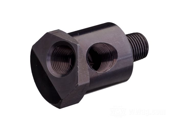 Adattatore; per Indicatore pressione olio; atto per Shovelhead e Evolution 1970-1999; alluminio, nero; filettatura: 1/8”-27 NPT; peso lordo: 30 g