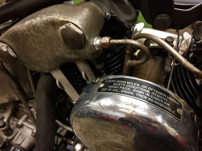 Targa di istruzioni »Linkert«; per filtri aria 7”; atto per modelli 1941-1948; ottone; peso lordo: 6 g