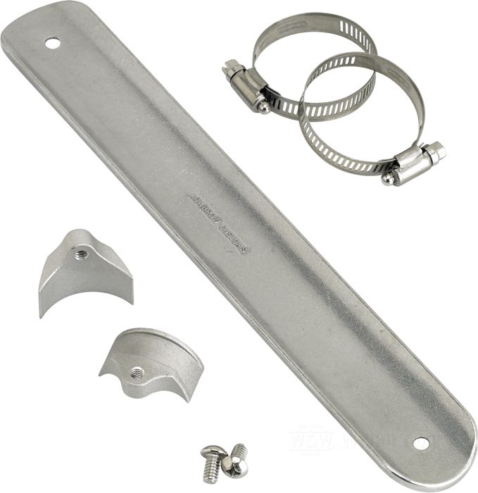 Hitzeschild »Finned« von Lowbrow Customs; Aluminiumguss, trommelpoliert; Länge: 30 cm; mit Schellen; Bruttogewicht: 334 g