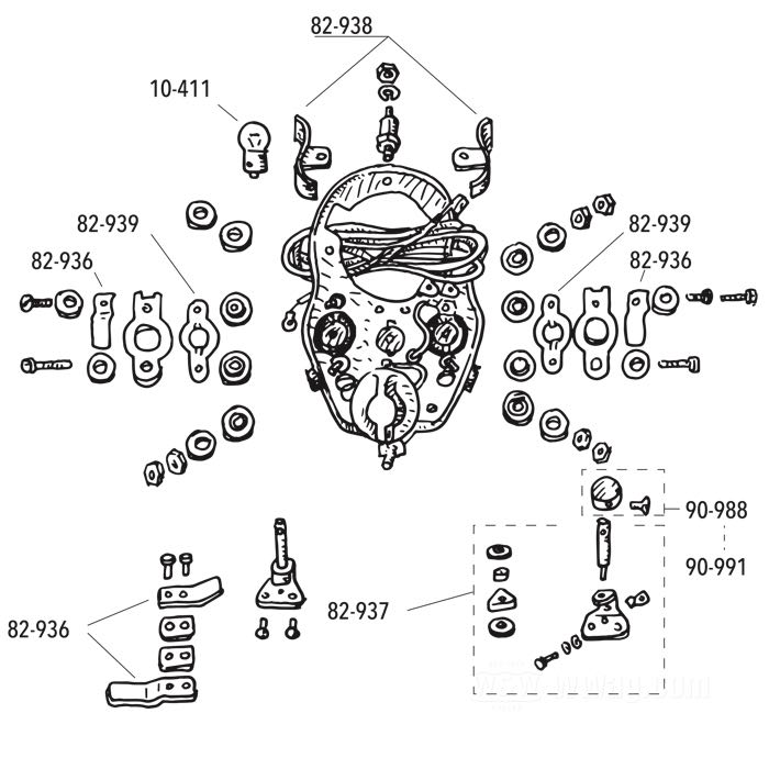 Replacement Parts for Cat Eye Dash Base 1939-1946