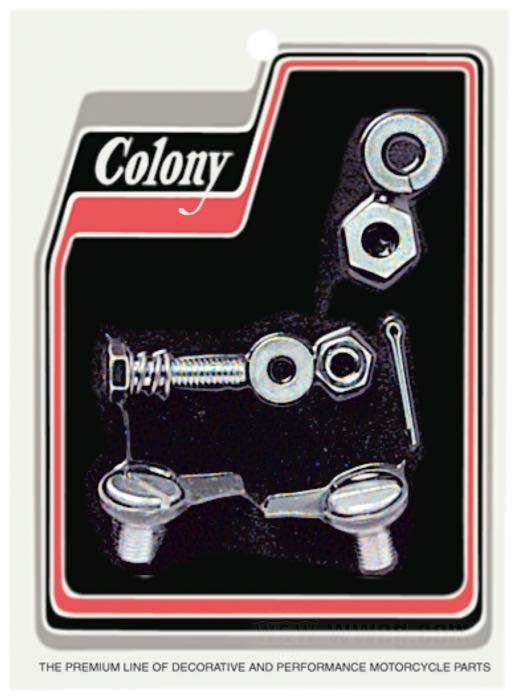 Kit di montaggio di Colony; per Coperchio primaria interno e esterno; atto per VL 1930-1936, modelli 45cui/750cc 1941-1973 davanti e posteriore; anche modelli 45cui/750cc 1929-1940, Singles 1929-1934 primaria interno davanti; acciaio, CAD (procedimento ZnNi) / parkerizzato; rimpiazza OEM HD 3805-30A, 3805-30B e 3805-36A; U.S.A.; peso lordo: 60 g