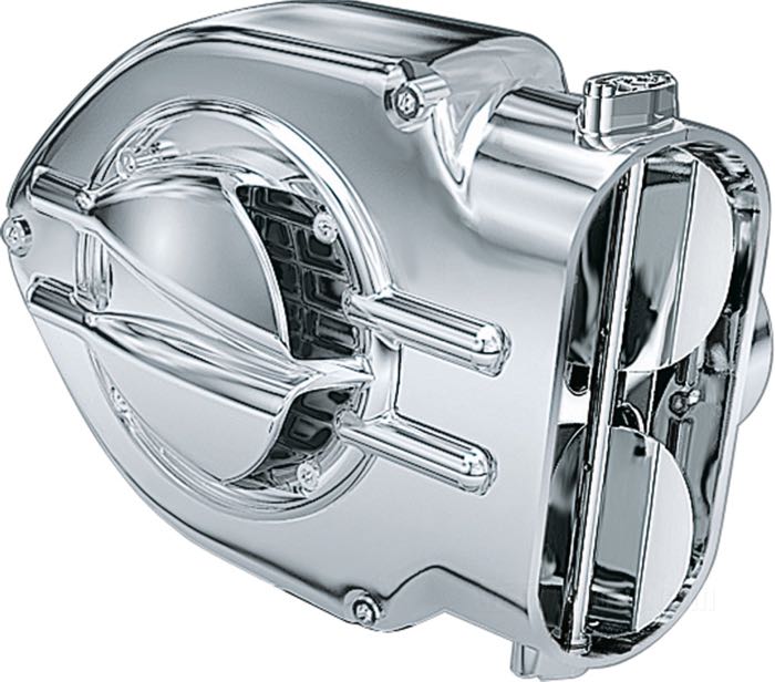 Cache »Stinger«; pour filtres à air Hypercharger; aluminium, chromé; avec élément filtrant; poids brut: 250 g