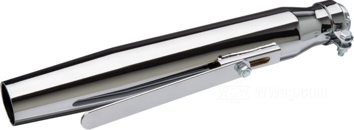 Schalldämpfer »Tapered«; Stahl, verchromt; Länge: 42 cm; Krümmerdurchmesser: 1-3/4”; Ø Auspufftopf: 6.3 cm; ohne Prüfzeichen; Bruttogewicht: 1.65 kg