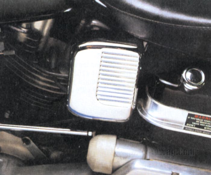 Ignition coil cover »Pan Style«; fits FL 1965-1984, FX 1971-1984, Softail 1984-1999; sheet steel, chrome-plated; W x H x D: 12 x 14.5 x 6 cm; gross weight: 290 g