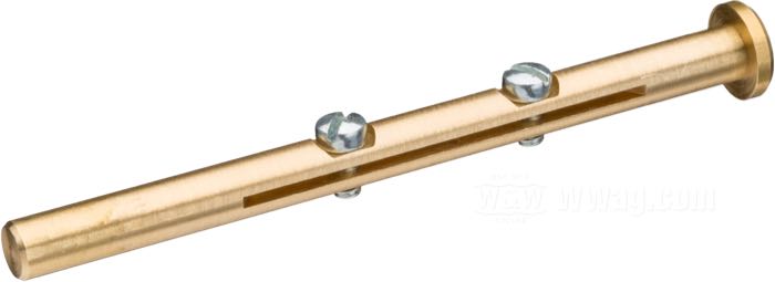 Throttle shaft; for 1-1/2” Linkert carburetors; fits Knuckleheads, Panheads, WR, K-Models 1940-1965; brass; length: 85 mm; Ø 1/4”; with screws; replaces OEM HD 27276-40; gross weight: 24 g