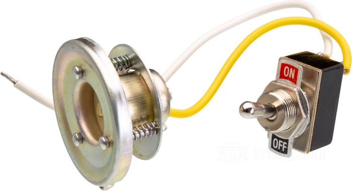 Bulb base »OEM Style«; for Spotlights →1961; steel, zinc plated; bulb type: special single fil.; socket: P30S/2517; with switch; replaces OEM HD 68679-49; gross weight: 40 g
