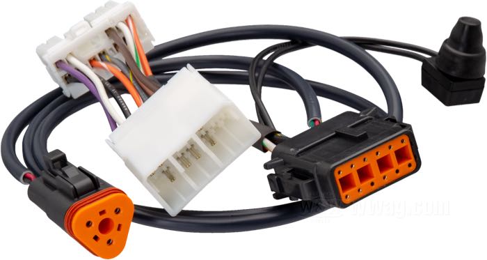 Wiring harness by NAMZ; for electronic speedometer WW 19-608; fits FXDWG 1996-1997; sensor harness length: 87 cm; TPV (thermoplastic vulcanizate) / silicone / copper; gross weight: 91 g