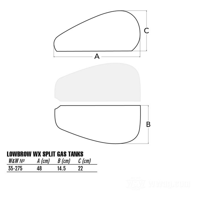 W&W Cycles - Lowbrow WX Benzintanks für Harley-Davidson