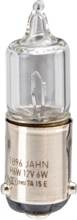Glühlampe von Jahn; Glas / Stahl; Glühlampen-Typ: H6W; 12 V; 6 W; Sockel: BAX9s; Halogen; Bruttogewicht: 10 g