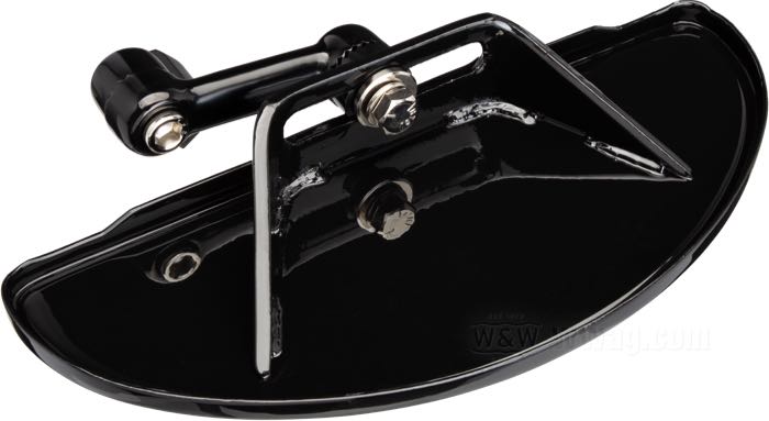 Marche-pieds »Demi-lune Solid«; adaptable à FXWG 1980-1986, FXST et Dyna Wide Glide 1984→; acier / caoutchouc, noir, finition époxy; longueur x largeur: 30.5 x 12.5 cm; poids brut: 3.11 kg