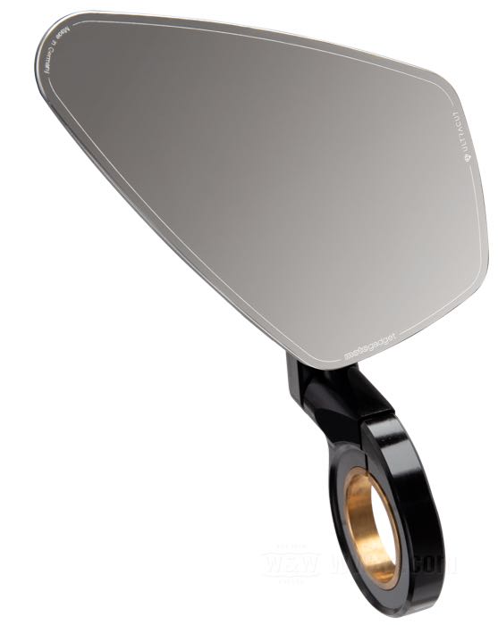 Rétroviseur »mo.view blade« de motogadget; aluminium / acier inox, anodisé noir; pour guidons du Ø: 22 mm / 1 ”; position: gauche ou droit; mesures miroir L x H: 100 x 60 mm; longueur branche: 61 mm; sans marque de conformité ; Allemagne; poids brut: 167 g