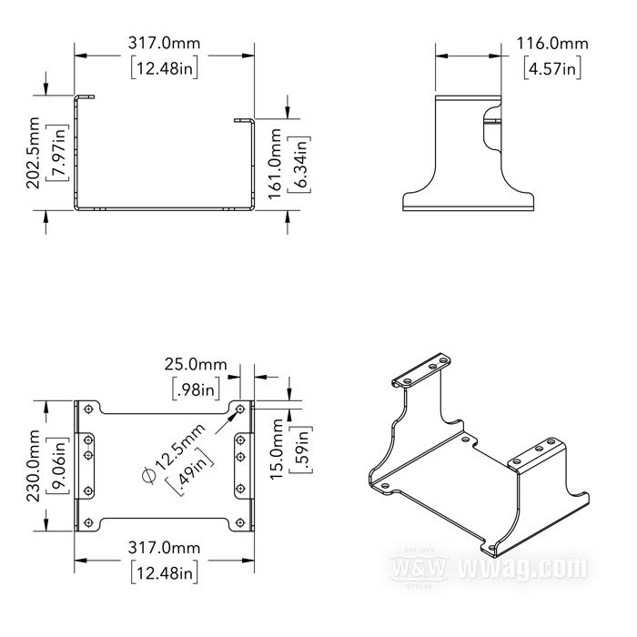 Motor stand by Bates; fits 45 cui/750 cc Flathead 1929-1973 and Big Twin 1930-1998 (Softails →1999); steel, red, powder-coated; L x W x H: 32 x 23 x 20 cm; Germany; gross weight: 4.65 kg
