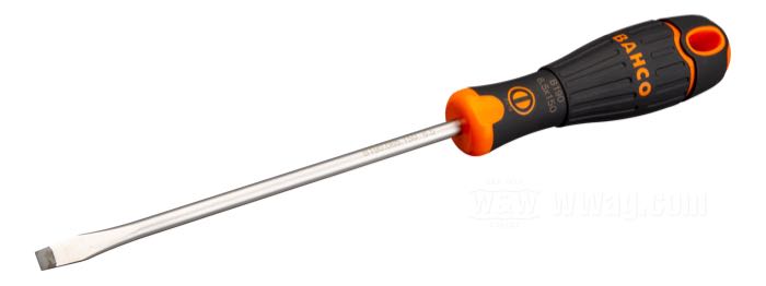 Giravite »Flat Tip« di Bahco; lunghezza lama 150 mm, punta 6.5 x 1.2 mm; acciaio / gomma; lunghezza: 267 mm; peso netto: 105 g; Spagna; peso lordo: 102 g