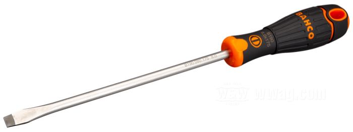 Giravite »Flat Tip« di Bahco; lunghezza lama 175 mm, punta 8.0 x 1.6 mm; acciaio / gomma; lunghezza: 292 mm; peso netto: 120 g; Spagna; peso lordo: 127 g