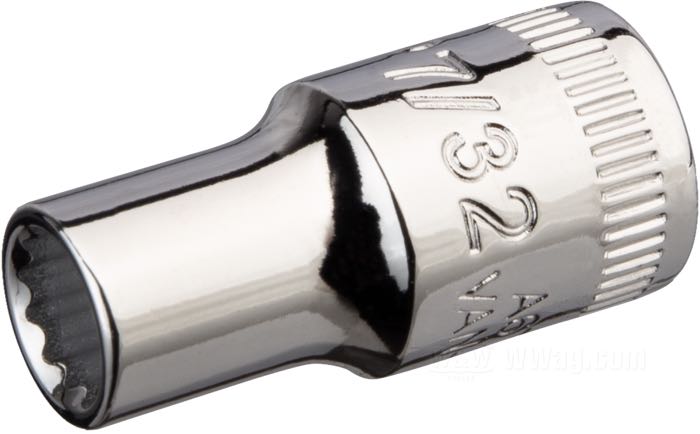 Stecknuss von Bahco; Stahl, verchromt; Zollgröße; Antrieb: 1/4”; Zwölfkant; Größe Zoll: 7/32”; Spanien; Bruttogewicht: 10 g