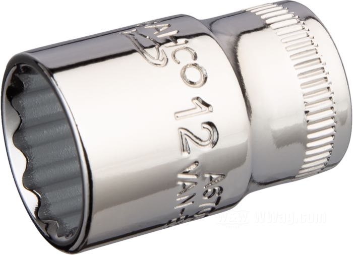 Socket by Bahco; steel, chrome-plated; metric; drive: 1/4”; 12-point; size: 12 mm; Spain; gross weight: 21 g