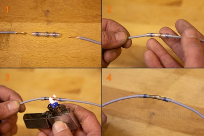 Stoßverbinder; Kunststoff / Lötzinn, klar; Länge: 40 mm; für Kabel: ~ 0.5 - 1.0 mm² (AWG 20-18); Bruttogewicht: 1 g