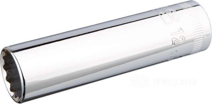 Bussola di Bahco; acciaio, cromato; lunghezza: 63.3 mm; metricho; attacco: 3/8”; dodecagonale; misura metrica: 12 mm; Spagna; peso lordo: 53 g