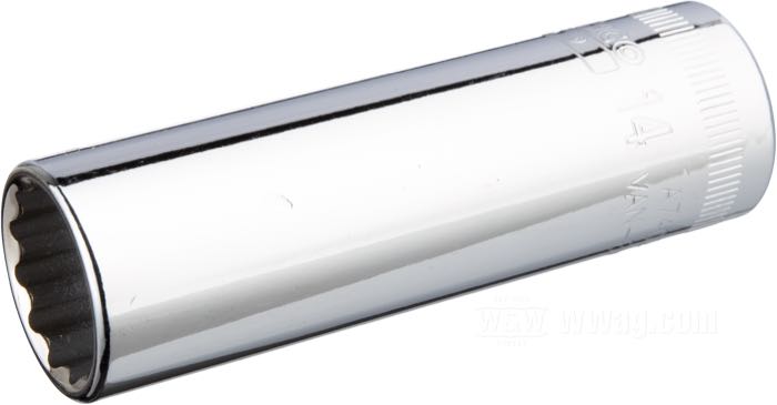 Bussola di Bahco; acciaio, cromato; lunghezza: 63.3 mm; metricho; attacco: 3/8”; dodecagonale; misura metrica: 14 mm; Spagna; peso lordo: 81 g