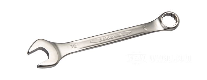 Clef mixte de Bahco; acier, chromé / satiné; taille métrique: 18 mm; Espagne; poids brut: 142 g