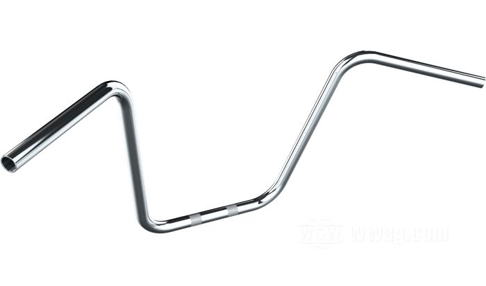 Manubrio »Apehanger alto« di Fehling; acciaio, cromato, zigrinato; Ø 1”; passaggio cavi: senza cavature; certificato; peso lordo: 1.74 kg