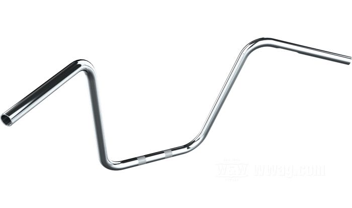 Guidon »Apehanger haut« de Fehling; acier, chromé, moleté; Ø 1”; passage du faisceau: avec empreintes; certifié; poids brut: 1.74 kg