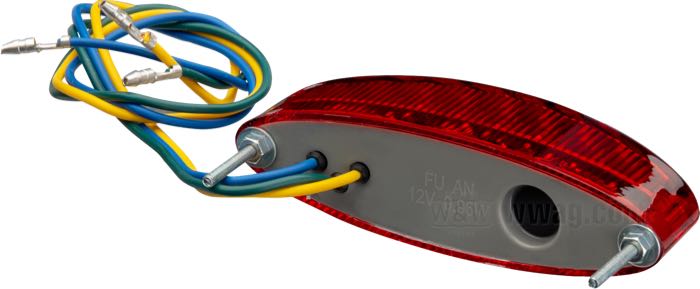 Piloto trasero »Lizard Eye«; plástico, rojo; A x A x F: 107 x 29 x 32 mm; tipo de bombilla: LED; 12 V; 1 W; sin bloque de montaje; sin carcasa; con iluminación de matrícula; sin soporte de matrícula; homologado E4 y E9; peso bruto: 100 g