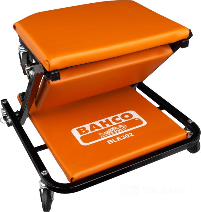 Sgabello e carello sottoventtura di Bahco; acciaio, arancione, rivestito a polvere; L x L x A: 102 x 48 x 13 cm; peso lordo: 9 kg