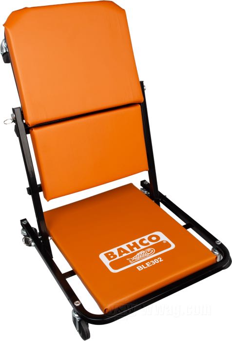 Sgabello e carello sottoventtura di Bahco; acciaio, arancione, rivestito a polvere; L x L x A: 102 x 48 x 13 cm; peso lordo: 9 kg