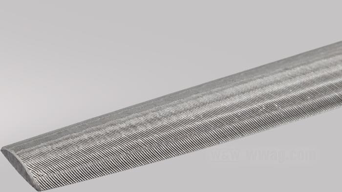 Halbrundfeile von Bahco; Hieb 3; Stahl / Gummi, Klingenlänge 200 mm; Länge x Breite: 320 x 20.5 mm; Portugal; Bruttogewicht: 190 g
