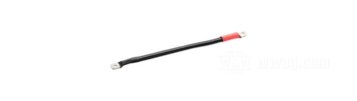 Batteriekabel; Ösen Ø: 6.4 mm und 8.2 mm; Kupfer / Stahl, schwarz, mit PVC-Isolation; Länge: 28 cm; 22 mm²; Bruttogewicht: 83 g
