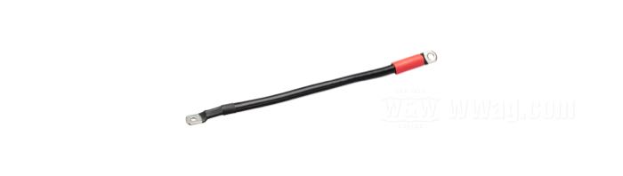 Batteriekabel; Ösen Ø: 6.4 mm und 8.2 mm; Kupfer / Stahl, schwarz, mit PVC-Isolation; Länge: 31 cm; 22 mm²; Bruttogewicht: 89 g