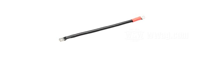Batteriekabel; Ösen Ø: 6.4 mm und 8.2 mm; Kupfer / Stahl, schwarz, mit PVC-Isolation; Länge: 33 cm; 22 mm²; Bruttogewicht: 94 g
