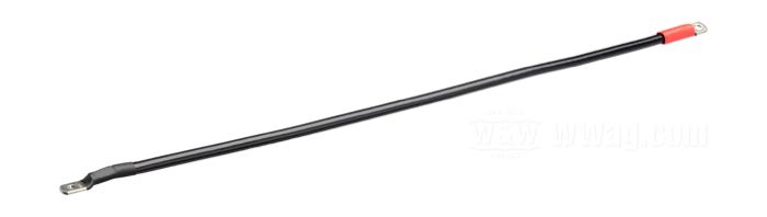 Batteriekabel; Ösen Ø: 6.4 mm und 8.2 mm; Kupfer / Stahl, schwarz, mit PVC-Isolation; Länge: 64 cm; 22 mm²; Bruttogewicht: 161 g