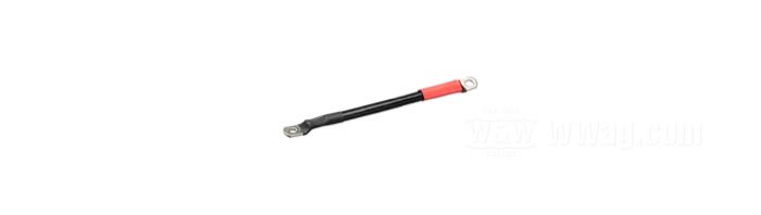 Câble de batterie; Ø oeillets: 6.4 mm et 8.2 mm; cuivre / acier, noir, avec gaine en PVC; longueur: 18.3 cm; 22 mm²; poids brut: 58 g