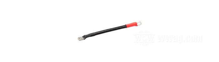 Batteriekabel; Ösen Ø: 6.4 mm und 8.2 mm; Kupfer / Stahl, schwarz, mit PVC-Isolation; Länge: 21 cm; 22 mm²; Bruttogewicht: 64 g