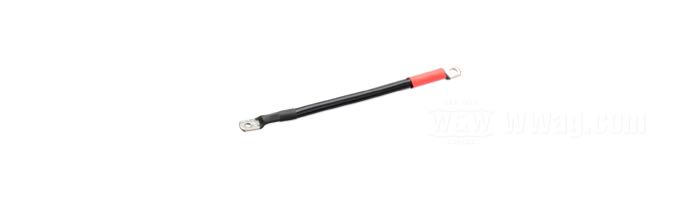 Batteriekabel; Ösen Ø: 6.4 mm und 8.2 mm; Kupfer / Stahl, schwarz, mit PVC-Isolation; Länge: 24 cm; 22 mm²; Bruttogewicht: 71 g