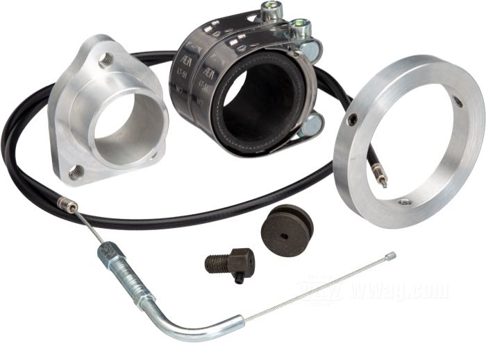 Carburatore a valvola di Mikuni; atto per modelli 750 W e G (Servicar); alluminio fuso / acciaio / ottone, Ø flangia filtro aria: 57.5 mm; Ø 34 mm; con adattatori per collettore e filtro aria, cavo gas, getto mass. #260, getto min. #35; peso lordo: 1.28 kg
