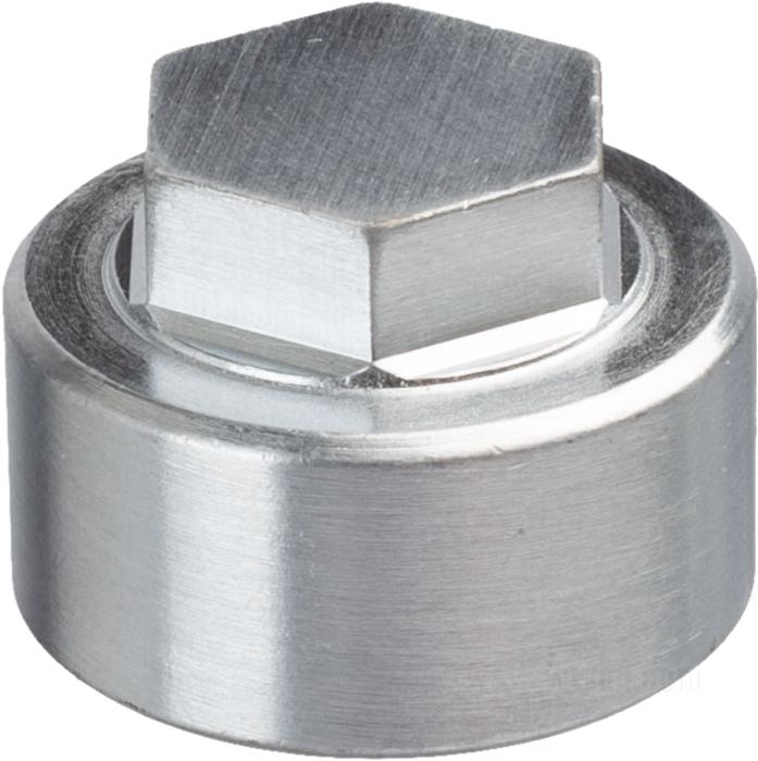 Cappuccio di Bates; per Kit modifica rubinetto benzina 1940-1965 Bates; acciaio, CAD (procedimento ZnNi); filettatura: 11/16”-24; Germania; peso lordo: 20 g