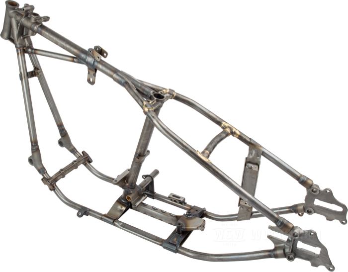 Starrrahmen »Straightleg« von VG Classic Frames & Parts; passend für Knucklehead/Big Twin Flathead 1937; Stahl / Sphäroguss, blank; Rake: 25 °; ersetzt OEM HD 2801-36; Niederlande; Bruttogewicht: 37 kg