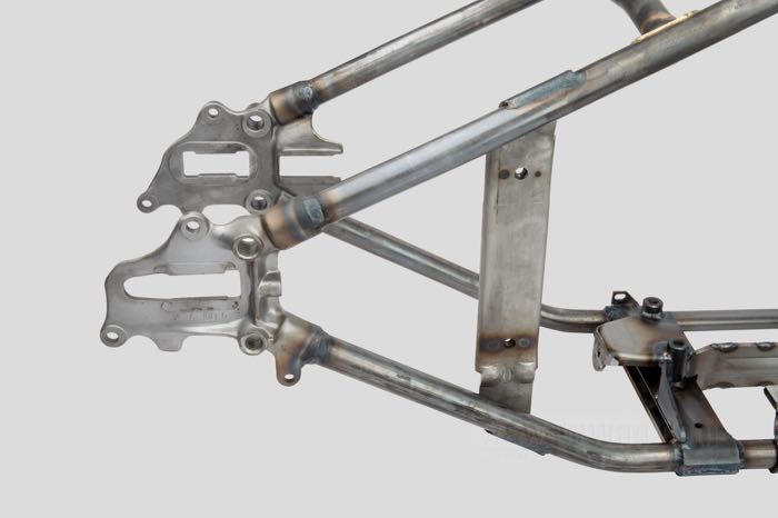 Starrrahmen »Straightleg« von VG Classic Frames & Parts; passend für Knucklehead/Big Twin Flathead 1937; Stahl / Sphäroguss, blank; Rake: 25 °; ersetzt OEM HD 2801-36; Niederlande; Bruttogewicht: 37 kg