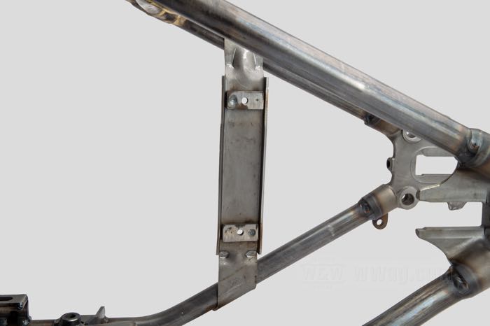 Starrrahmen »Straightleg« von VG Classic Frames & Parts; passend für Knucklehead/Big Twin Flathead 1937; Stahl / Sphäroguss, blank; Rake: 25 °; ersetzt OEM HD 2801-36; Niederlande; Bruttogewicht: 37 kg