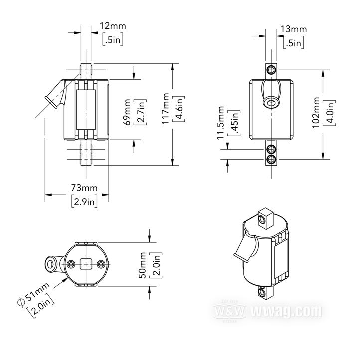Ignition coil »Core Mount« by Dynatek; for Circuit breaker points; for Dyna S ignition system; black; use with 12 V; primary resistance: 5 Ω; single fire - single plug; high tens. tower(s): one per coil; gross weight: 950 g