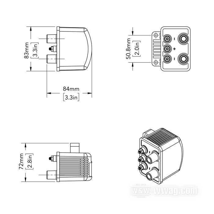 Bobina di accensione »2 in 1« di Dynatek; nero; ad usare con 12 V; resistenza primaria: 2 x 3 Ω; single fire ed una candela per testa; attachi alto volt.: due; peso lordo: 740 g