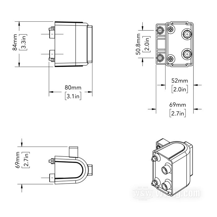 Bobina di accensione; atto per Big Twin 1983-1998 (Softail →1999), Sportster 1983-2003; nero; ad usare con 12 V; resistenza primaria: 3 Ω; dual fire ed una candela per testa; attachi alto volt.: due; rimpiazza OEM HD 31614-83A; peso lordo: 630 g