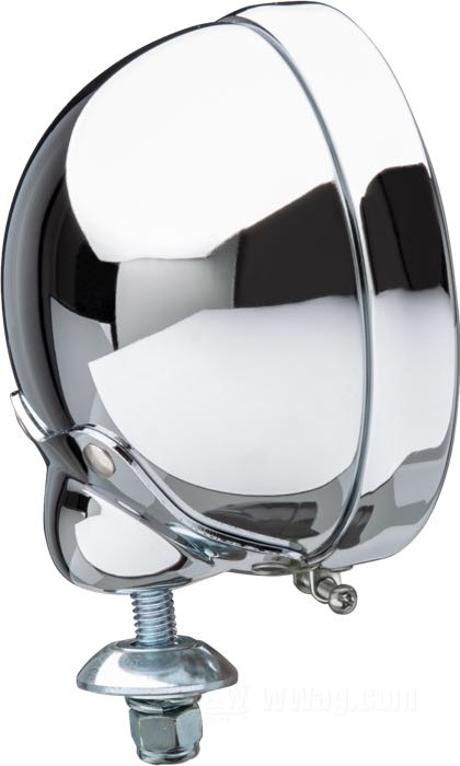 Corps de phare additionnel »Sphere Style«; adaptable à tous les modéles 1962→; acier, chromé; longueur: 56 mm; Ø 122 mm; pour optique (Ø): 4-1/2”; sans optique; remplace OEM HD 68652-64B; poids brut: 400 g