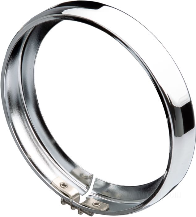 Trim ring; for Spotlight; fits models 1962→; steel, chrome-plated; Ø 4-1/2”; replaces OEM HD 68725-62; gross weight: 60 g